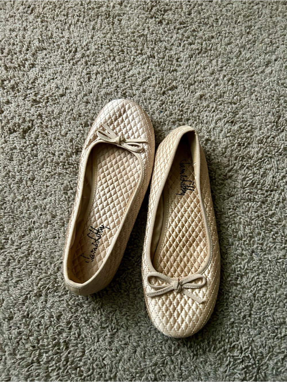 Sam & Libby Quilted Metallic Ballet Flats - Gold